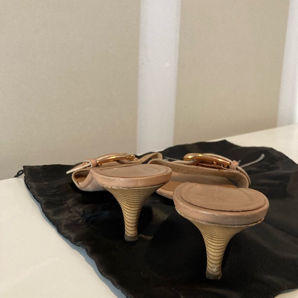 GIUSEPPE ZANOTTI ROSE GOLD CREAM LEATHER SLIDES EXCELLENT PRE-LOVED US 10.5B - Picture 5 of 10